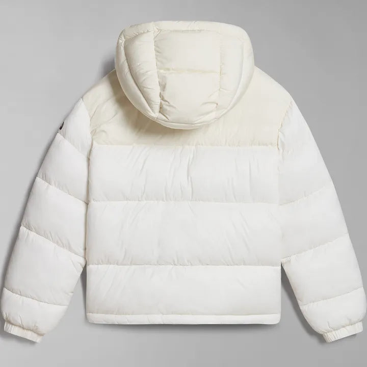 Napapijri a-hornelen puffer jacket in off white