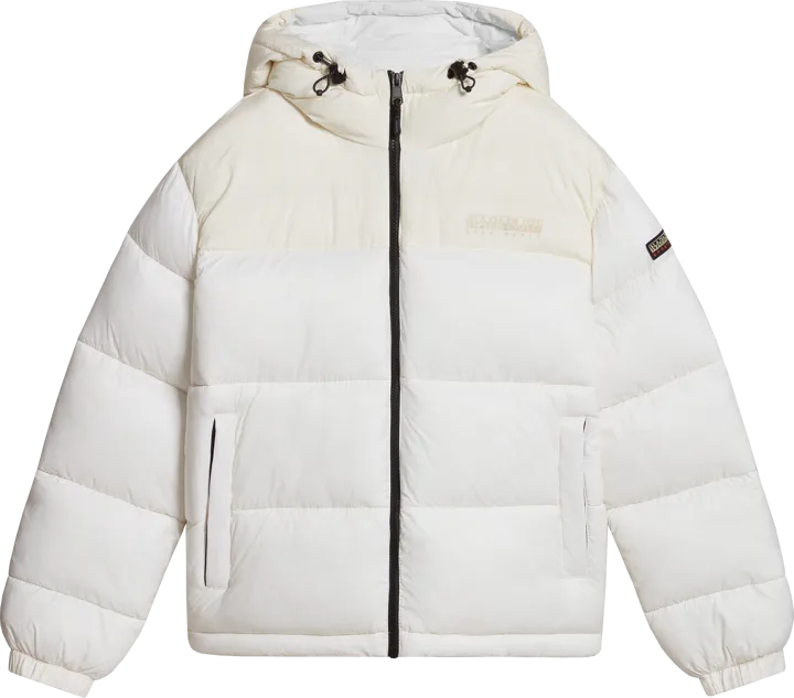 Napapijri a-hornelen puffer jacket in off white