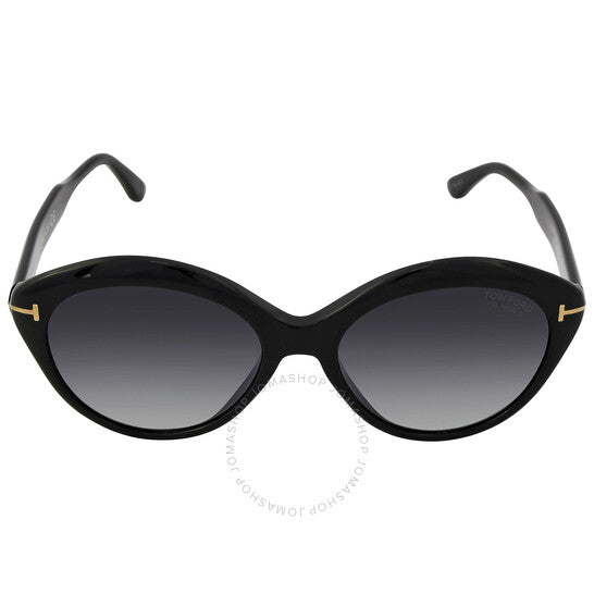 Tom Ford Maxine Smoke Oval Ladies Sunglasses FT0763 01A 56