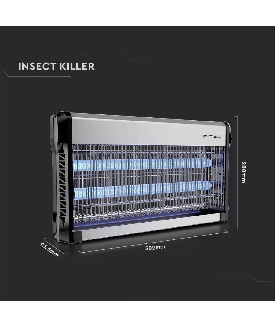 V-Tac insektslampa 2x15W, inomhus, UV-ljus, täcker 100m2